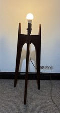 Vintage Mid Century Rocket Tripod Wooden Floor Light Lamp Stand Retro MCM Danish