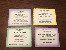 4 X SCOOTER RUN / MOD TICKETS 1980’S - IN MINT CONDITION - LAMBRETTA/VESPA/RALLY