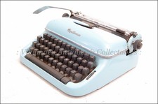++ OPTIMA ELITE  Portable Working Vintage Typewriter Beautiful BLUE Body  ++