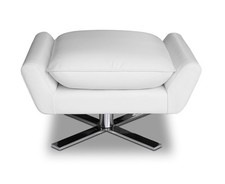 Footrest Real Cowhide White On