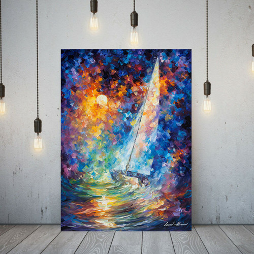 Leonid afremov stormy sunset - leonid,