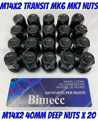 Alloy wheel nuts black 40mm - alloy,