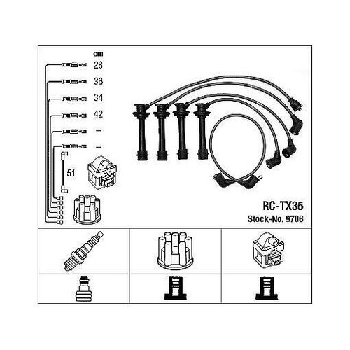 9706 ngk ignition - cable, kit
