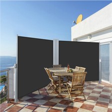 Retractable Garden Single Double Canopy Pull-Out Side Awning Steel Frame Privacy