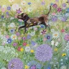 Beautiful Dog in Floral Summer