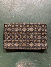 Black Satin Clutch with Gold