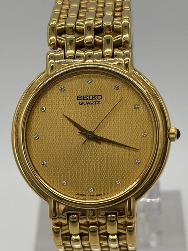 Seiko mens gold quartz watch - mens,
