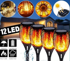 4pcs 12-LED Solar Flame Torch