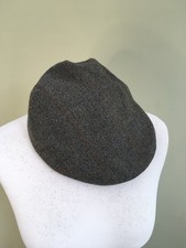 Christy’s London Dark Green Herringbone Wool Flat Cap Size Small