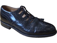 Loake Black Polished Ghillie Brogues Leather UK Size 6 Kilt Shoe Lace & Tassel