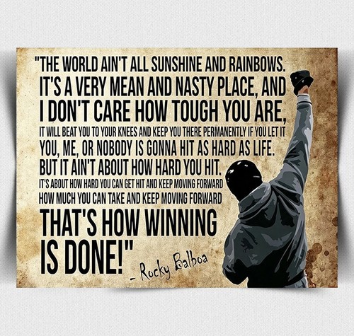 Rocky balboa quote art metal - rocky,