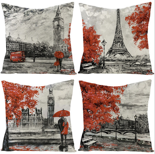Retro london cushion cover - london,
