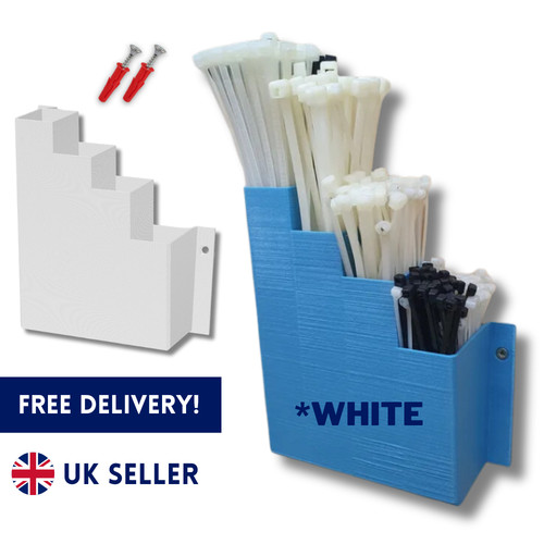 White cable tie holder - holder, zip