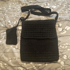 Womens Black Crochet Bag Brand
