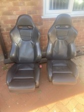 GENUINE HONDA ACCESS RECARO CIVIC TYPE R EP3 BLACK LEATHER SEATS INC SEATRAILS