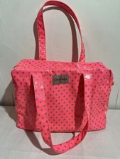 Cath Kidston Overnight Weekend Bag Large Hot Pink Silver Spots Dots PVC Coated