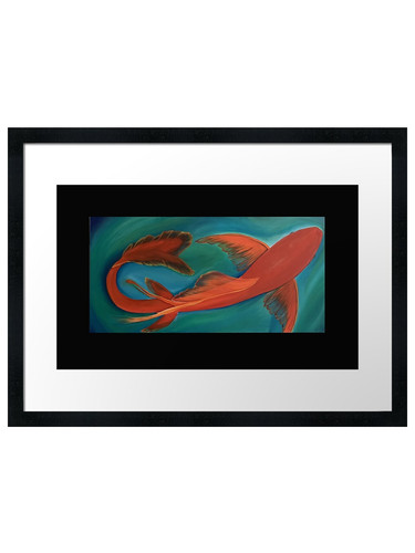 Orange butterfly koi - butterfly,