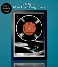 Framed Vinyl Single Record/Bob Dylan 'Like A Rolling Stone'/60s Music Wall Decor