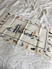 HARRODS CAT LOVERS TEA TOWEL, NEW