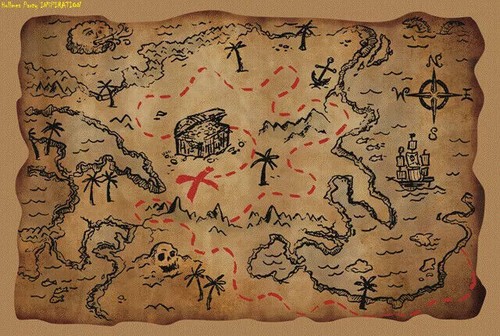 Treasure map pirate - map,
