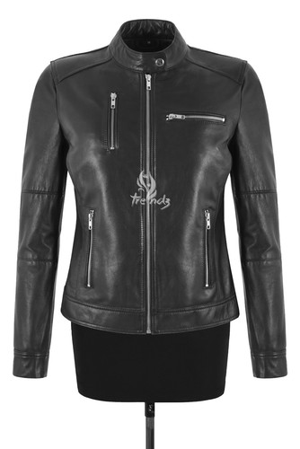 Woman real leather biker - real,