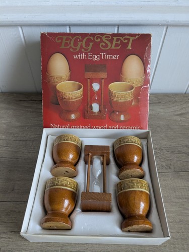 Vintage egg set natural - egg,