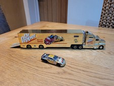 Racing Champions Gold Dr Pepper Truck Hauler & Nascar Race Car Die Cast Model