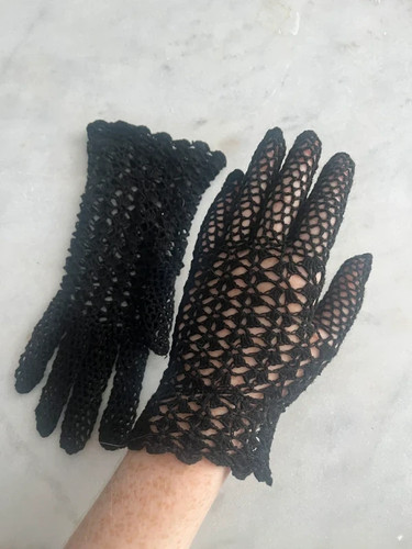 Vintage 1950s black crochet - vintage,