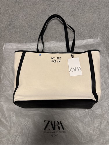 Zara cream canvas - canvas, black
