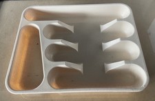 Plastic Cutlery Tray/Organiser, Cream with Red Glitter