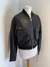 BLK DNM Women's Leather Jacket SIZE M UK 10 NEW bomber black classic