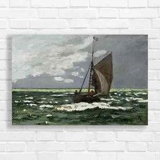 Stormy Sea Sailing Boat Canvas