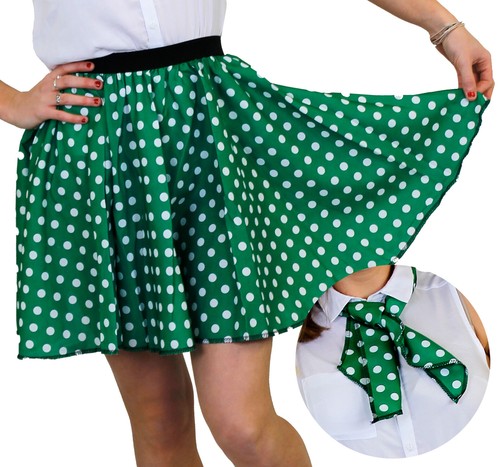 Polka dot skirt - polka, scarf