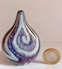 RARE Timothy Harris Isle of Wight Studio Glass  Miniature Vase Signed & Dated