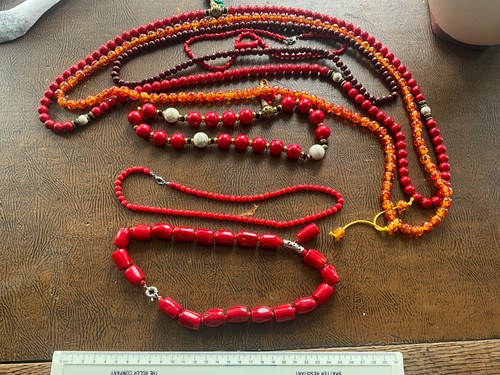 Vintage bold red acrylic resin - vintage,