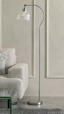 Habitat Gooseneck Ribbed Glass Floor Lamp - Clear - Brand new NO SHADE