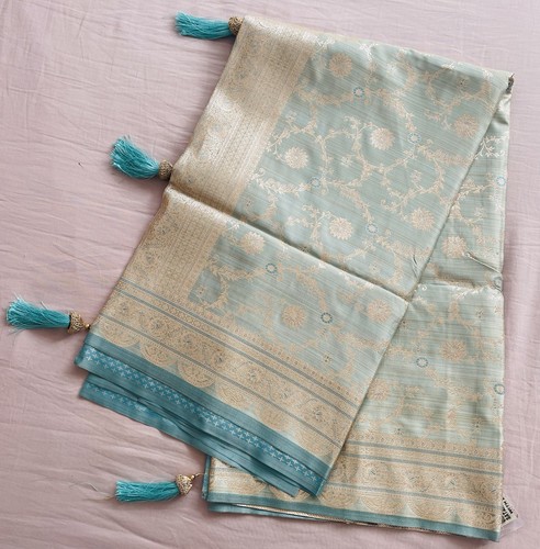 Soft katan mint - mint, saree