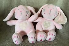 Next Pink Bunny Rabbit Small Plush Soft Toy Blankie Comforter 19cm X 2