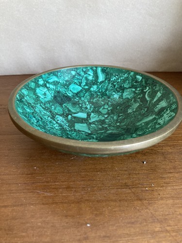 Vintage brass rimmed round - brass,