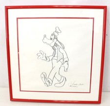 PLUTO Original SIGNED DISNEY Character Pencil Sketch Drawing FRAMED - CA9