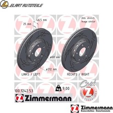 2x BRAKE DISCS 100.1242.53 FOR AUDI A4/B7/CONVERTIBLE/B6 A6/C5 SEAT EXEO 3.0L