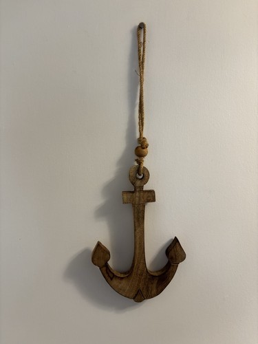 Wooden nautical anchor with - anchor,