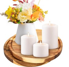 2pcs Round Wood Tray for
