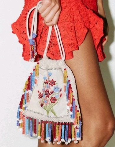 Zara floral embroidered bucket - floral,
