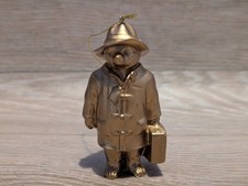 M&S PADDINGTON BEAR TREE BAUBLE GOLD RESIN DECORATION ORNAMENT - USED GOOD