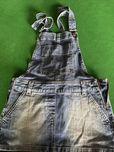 Denim dungaree pinafore dress - denim,