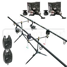 Carp/Pike Complete Tackle Kit 2 Rods 2x BTR/Free Spool Reels Pod, 2 Bite Alarms 