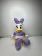 Disney Store Daisy Duck Plush Doll Purple Bow Stuffed Animal Authentic