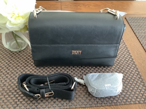 Dkny black leather bag - black,