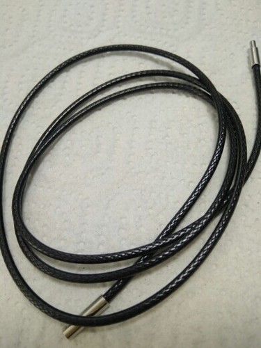 Black braided pu leather - black,